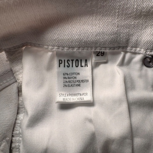 Pistola Lennon High Rise Crop Boot Jeans Size 29 White Button Fly - Picture 3 of 7